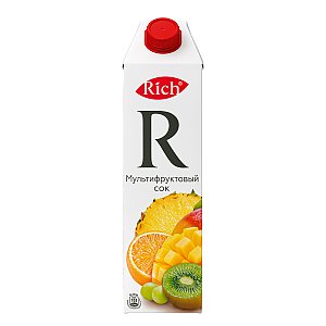 Rich сок из смеси фруктов мультифрут 1л, Хмельная Пробка