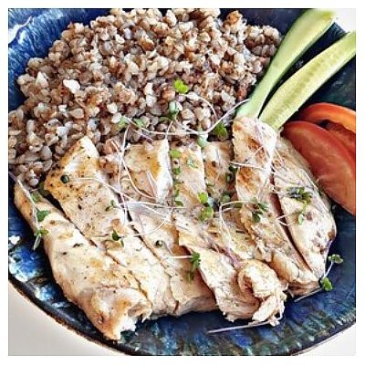 Заказать Гречка с курицей и свежими овощами, Тепло