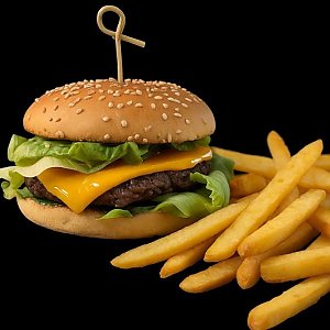 Биф Бургер + картофель фри, Soho Cafe