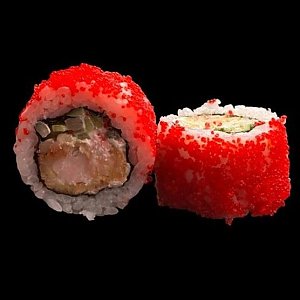 Ролл с креветкой темпура и тобико, Soho Cafe