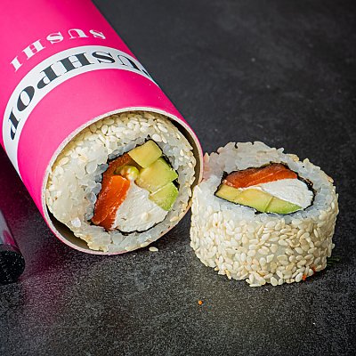 Заказать Ролл Филадельфия в кунжуте с авокадо-пуш, ART FOOD