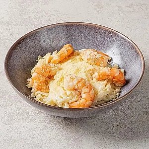 Лапша Карбонара с креветками, ART FOOD