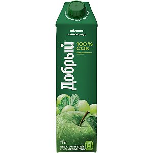 Сок яблоко-виноград Добрый 1л, Вкусный Дом