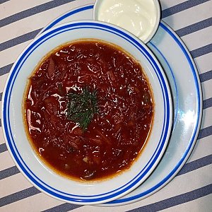 Красный борщ с пампушками и сметаной, Одесса-мама - Брест
