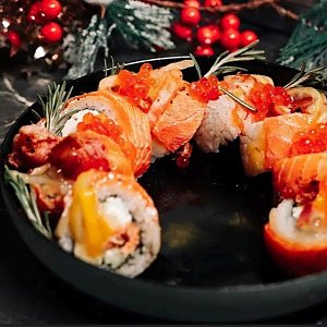 Запеченная Филадельфия с лососем терияки, джем лимонный, медовый бекон, Амазонка - Могилев