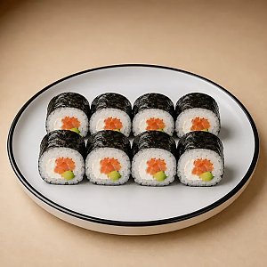 Ролл копченый лосось, сыр, Кафе Олимпия