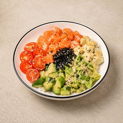 Заказать Поке с лососем и ореховым соусом, Кафе Олимпия