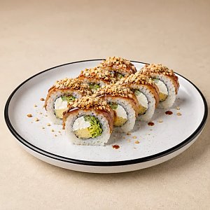 Ролл с угрём и орехом кешью, Кафе Олимпия