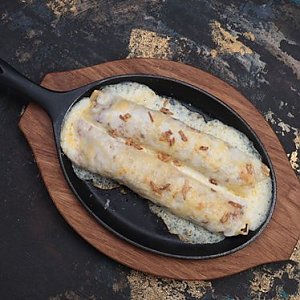 Блинчики с рубленой говядиной, беконом и сыром, Васильки - Минск