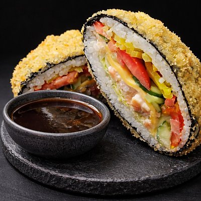 Заказать Суши-бургер с тунцом, Фьюжн Паб