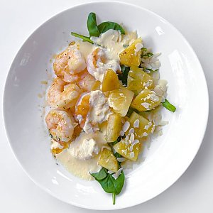 Креветки с ананасом чили, AVA