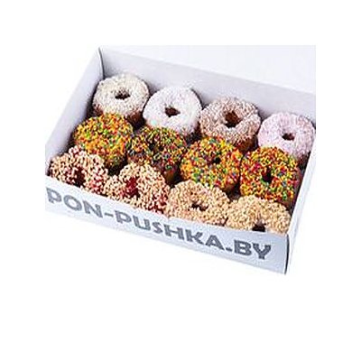 Заказать Глазированный бокс пончиков с посыпками, PON-PUSHKA - Бобруйск