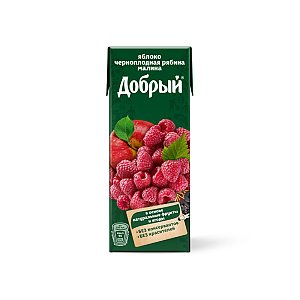 Добрый нектар из яблок, черноплодной рябины и малины 0.2л, Буфет - Бобруйск