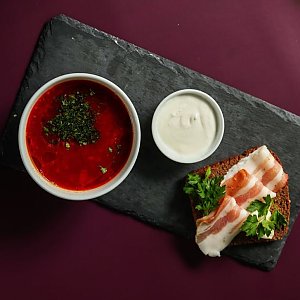 Борщ домашний с салом и чесноком, В Техасе