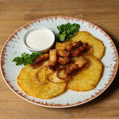 Заказать Драники со шкварками и сметаной, В Техасе