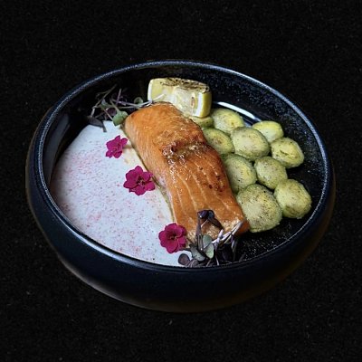 Заказать Стейк из форели с брюссельской капустой и белым соусом, EASY BAR