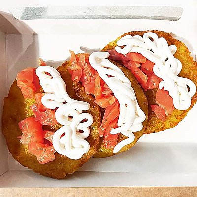 Заказать Драники с красной рыбой, Бар Victory - Солигорск