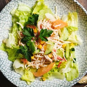 Салат Крабовый с овощами, Друзья - Обеды