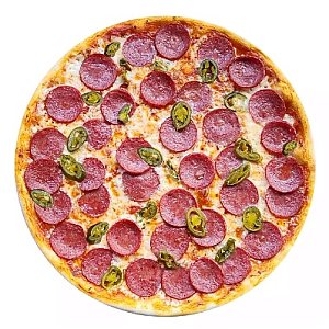 Пицца Двойная пепперони с халапеньо 40см, Кафе Академия