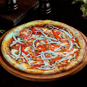 Пицца с кальмаром и мидиями (650г), MANIKA