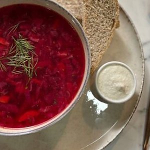 Борщ с кешью-сметанкой, Veg Harmony Cafe