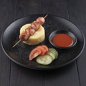 Печеная сосиска с пюре, CAFE GARAGE - Гомель