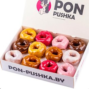 Бокс глазированных пончиков M, PON-PUSHKA - Бобруйск