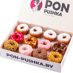 Бокс пончиков Ассорти M, PON-PUSHKA - Бобруйск