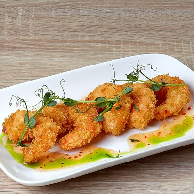 Заказать Креветки темпура с апельсиновым соусом, 