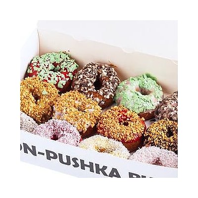 Заказать Бокс глазированных пончиков с посыпкой, PON-PUSHKA (Тринити) - Гродно