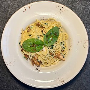 Паста Шпинат и курица, Костер