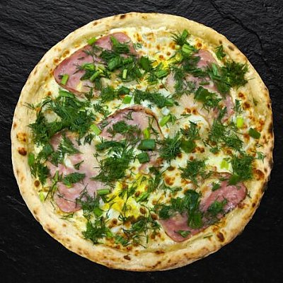 Заказать Пицца Карбонара с зеленью 35см, Pizza Pronto