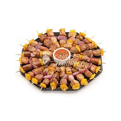 Заказать Мини-шашлычки из свиной шейки с овощами (10шт), Банкет Экспресс