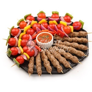 Мини-шашлычки люля-кебаб из баранины с овощами (10шт), Банкет Экспресс