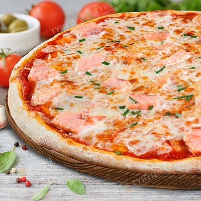 Заказать Пицца Том Ям с лососем Большая, Тунец - Ошмяны