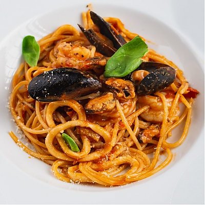 Заказать Спагетти с морепродуктами, Волшебник