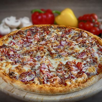 Заказать Пицца американская Цыпленок с соусом барбекю (900г), Кафе Проспект
