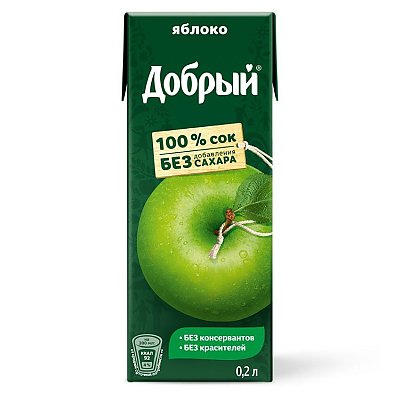 Заказать Добрый яблочный сок 0.2л, Чебуреки • Доставка еды