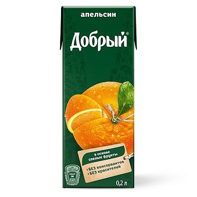 Заказать Добрый Апельсиновый нектар 0.2л, Чебуреки • Доставка еды