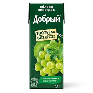 Добрый яблочно-виноградный сок 0.2л, Чебуреки • Доставка еды