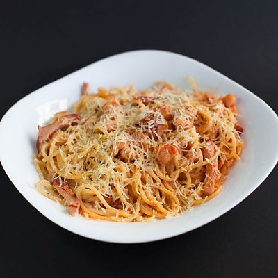 Заказать Спагетти с ветчиной и креветками, Панда Пицца-Суши