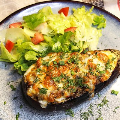 Заказать Запеченный баклажан с куриной печенью и сыром, ДраникЪ