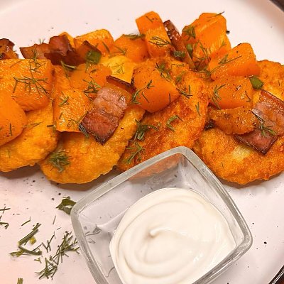 Заказать Драники с печеной тыквой и копченым беконом, ДраникЪ