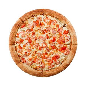 Пицца Чесночная с креветками 43см, Go-Go Pizza