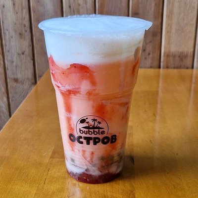 Заказать Молочный Bubble tea Банан-клубника, Bubble Остров