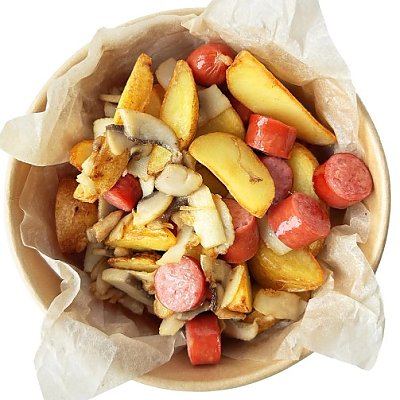Заказать Ланч-бокс Картофельные дольки с колбасками и грибами, Это Пицца - Барановичи