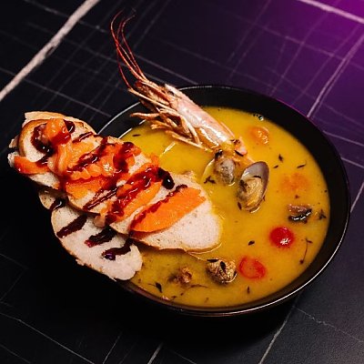 Заказать Буйабес на винном бульоне с моллюском и лангустином, Кабаре-клуб Вельвет