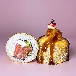 Ролл запеченный с попкорном, Суши-бар Тяга
