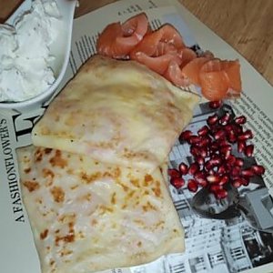 Блинчики с семгой и творожным сыром, Флорида