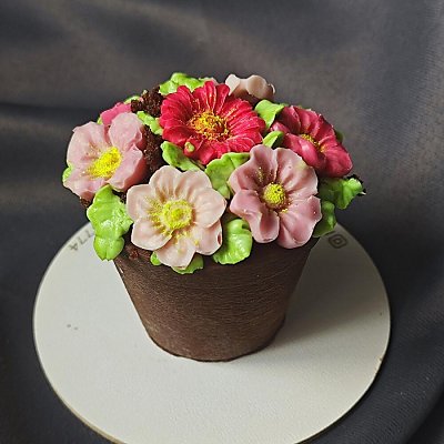 Заказать Пирожное Горшочек с цветами, Маришкейк
